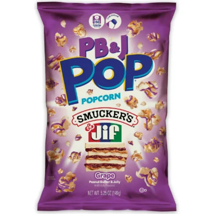 CANDY POP POPCORN PEANUT BUTTER & JELLY GRAPE 12 X 149G