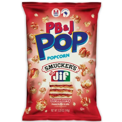 CANDY POP POPCORN PINDAKAAS &AMP; GELEI AARDBEI 12 X 149 G