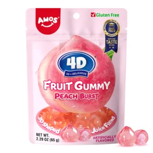 Amos 4D Fruit Gummy Peach 24x 65g
