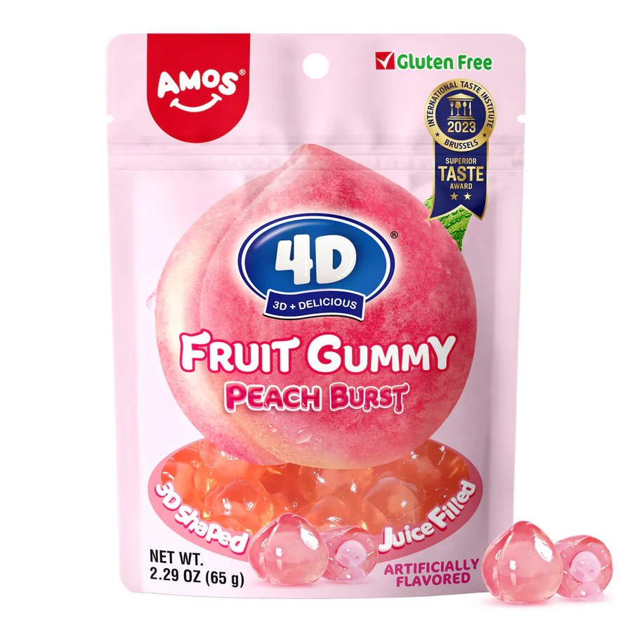 Amos 4D Fruit Gummy Peach 24x 65g