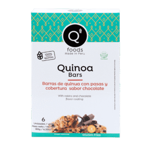 QFoods Quinoa Bar with Raisins and Chocolate 6 x 30g  (display with 6 bars)