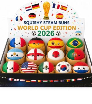 Liberty Dumplings Mystery PU Squishy Toy Assorted Patriotic Designs with Bamboo Steamer for Stress Relief and Party Giveaways