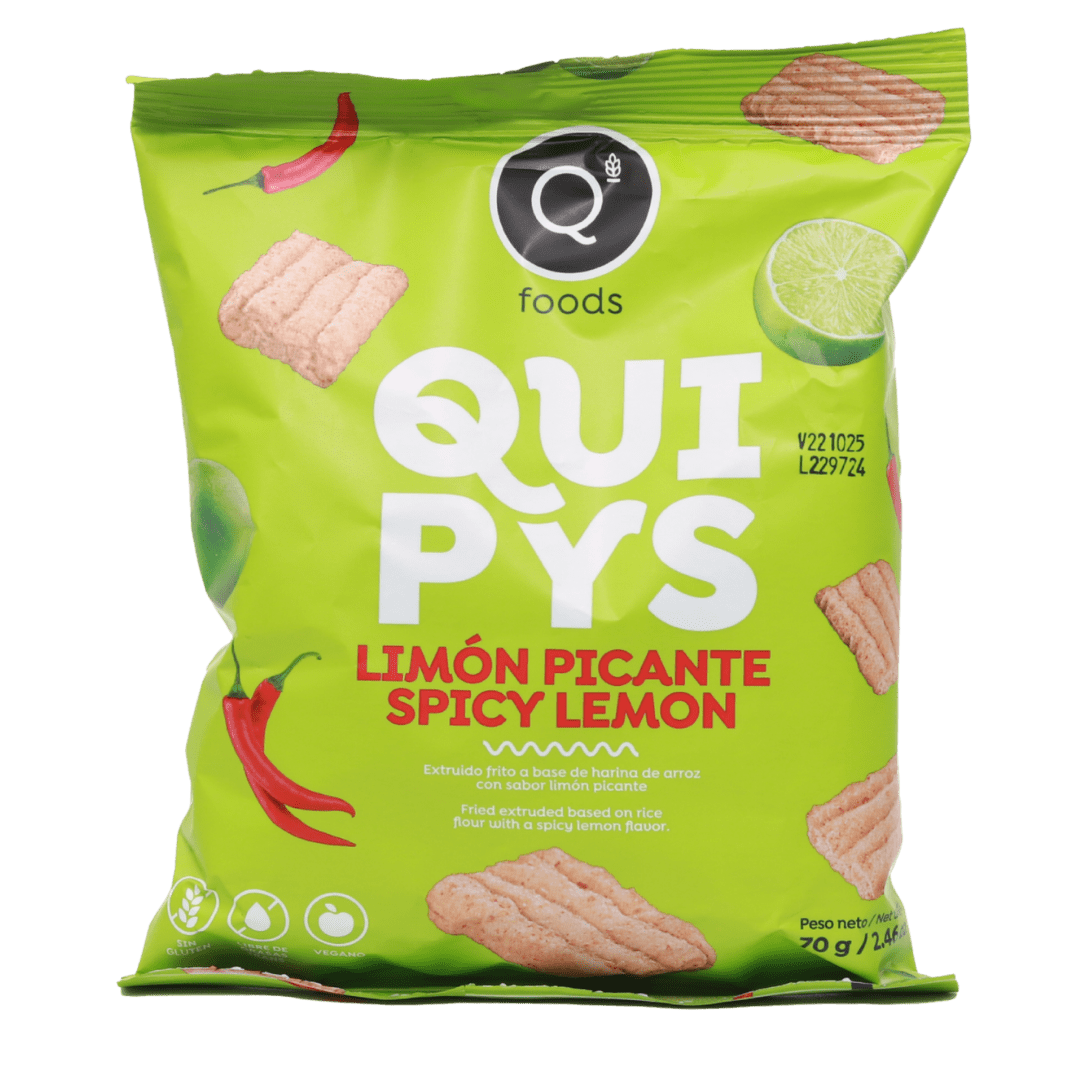 QUIPYS SPICY LEMON FLAVOUR RICE CHIPS 24 X 70G