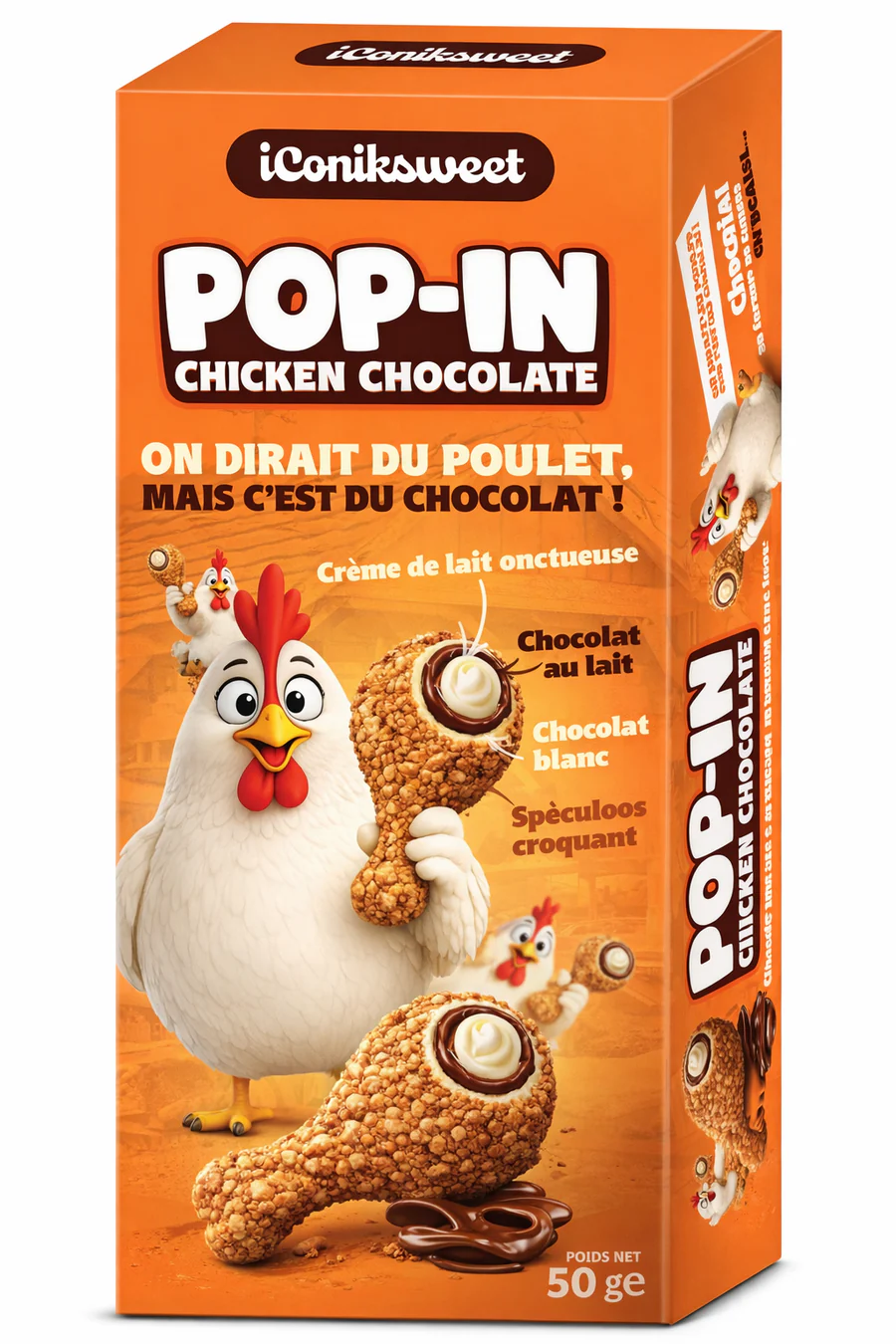 ICONIKSWEET DIAS POP-IN CHICKEN CHOCOLATE 12 X 50G
